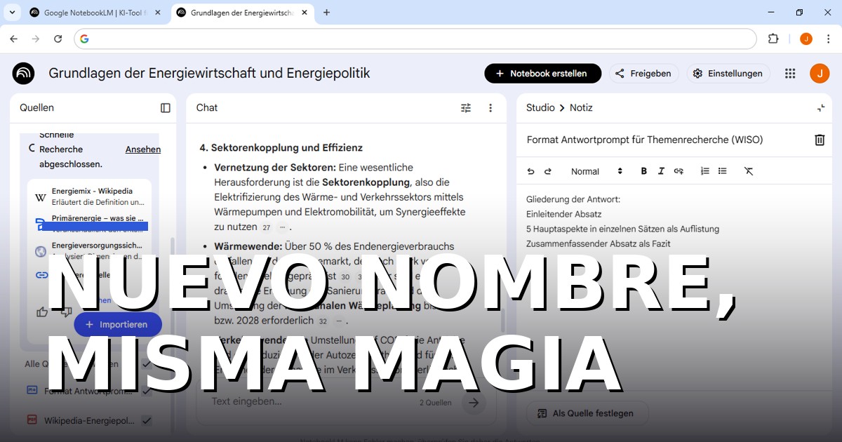 Google rebautiza NotebookLM: qué cambia y qué se mantiene